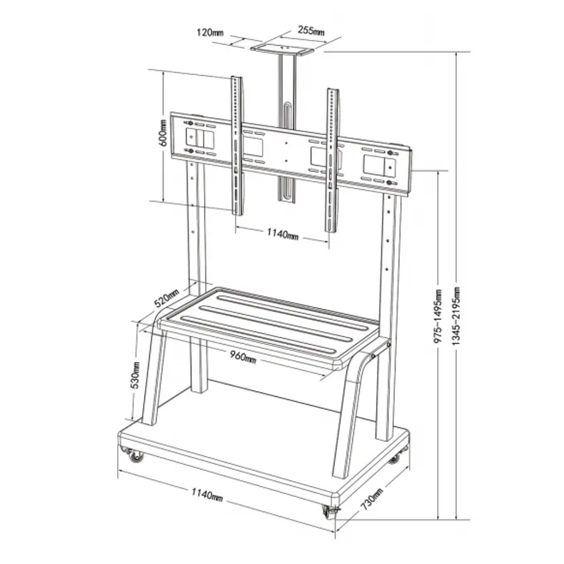Generic Mobile TV Stand for 32"-100" Tv Screens – Movable Tv Stand for Large Tvs in Kenya, Free Delivery by Hollatech